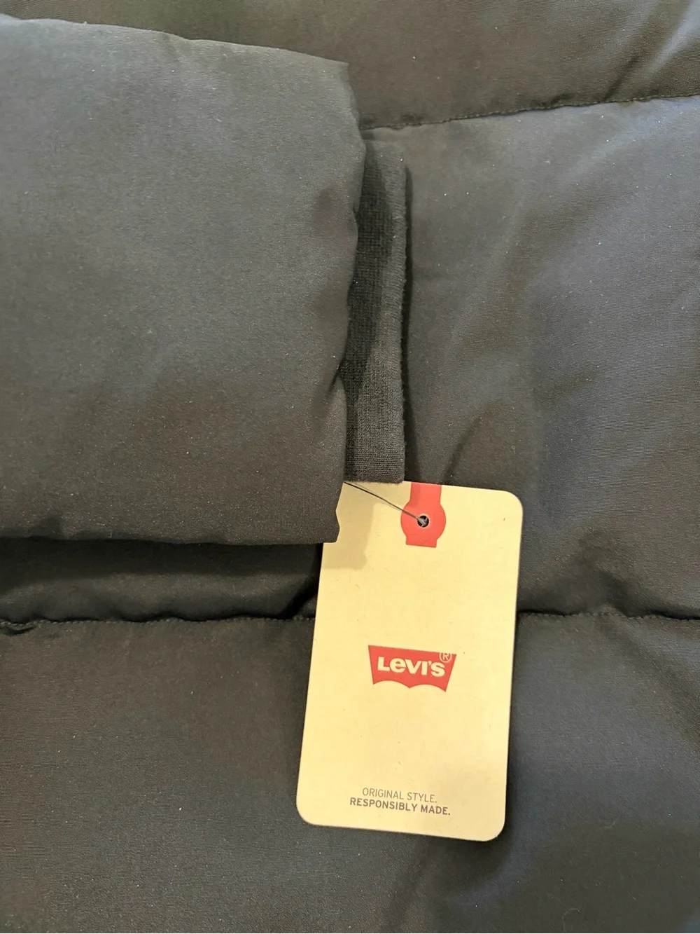 Levi's Men's Black Hooded Puffer Jacket